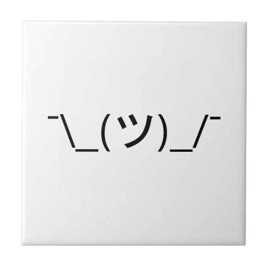 Shrug Emoticon Pennine_(ツ)_/ Japanse Kaomoji Tegeltje (Voorkant)
