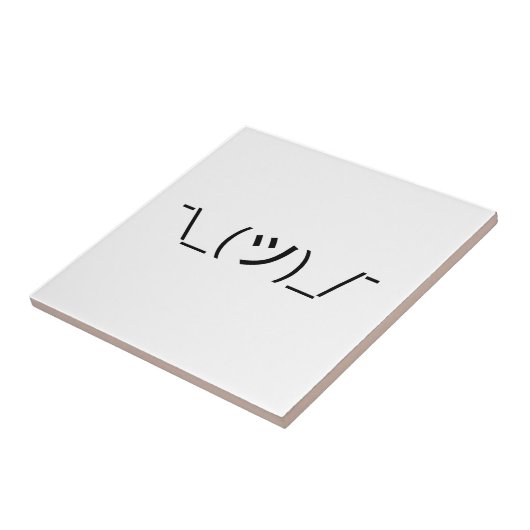 Shrug Emoticon Pennine_(ツ)_/ Japanse Kaomoji Tegeltje (Zijkant)