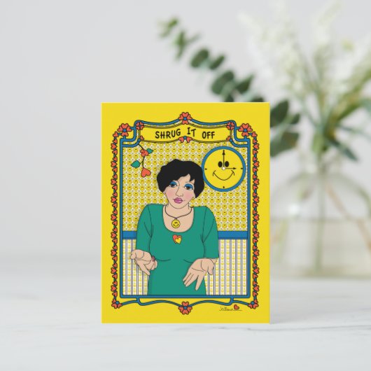 Shrug It Off_B_ Briefkaart (Staand voorkant)