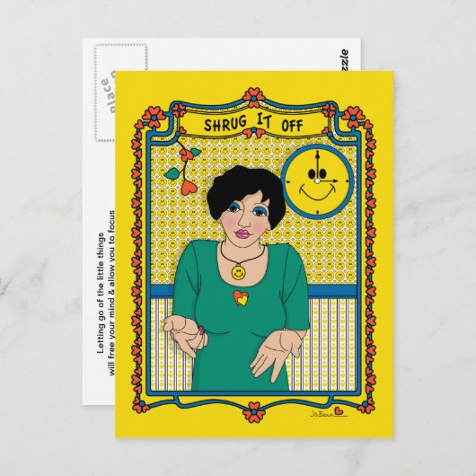 Shrug It Off_B_ Briefkaart (Voorkant / Achterkant)