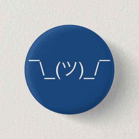 Shruggie Emoticon Ronde Button 3,2 Cm (Voorkant)