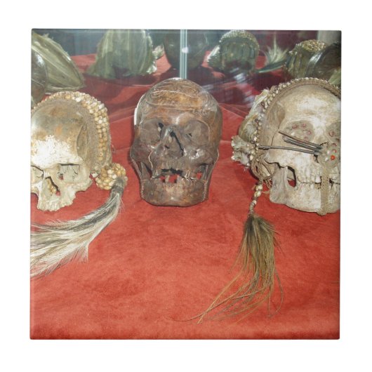 Shrunken Heads Voodoo Display Afbeelding Tegeltje (Voorkant)