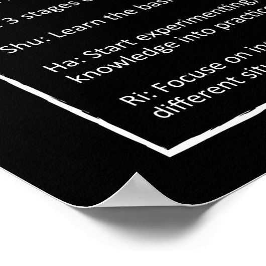 Shu-Ha-Ri - Japans concept voor succes Poster (Hoek)