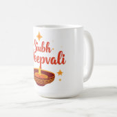 ✨ Shubh Deepavali | Traditional Diwali Rangoli | Koffiemok (Voorkant rechts)