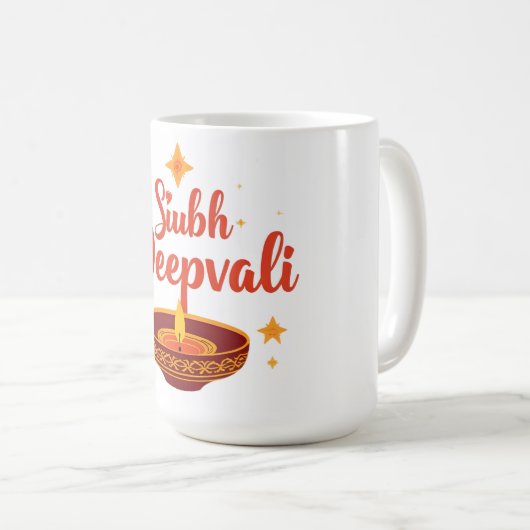 ✨ Shubh Deepavali | Traditional Diwali Rangoli | Koffiemok (Voorkant rechts)