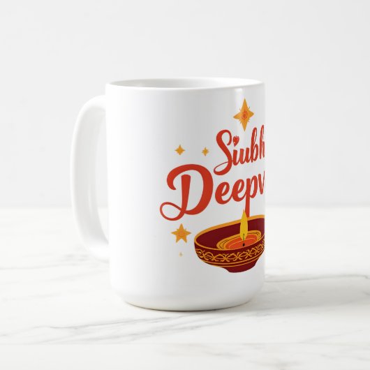 ✨ Shubh Deepavali | Traditional Diwali Rangoli | Koffiemok (Voorkant links)