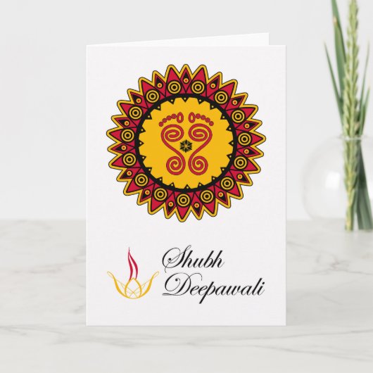 Shubh Deepawali, Diwali, de Voetafdrukken van Kaart (Voorkant)