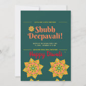 Shubh Deepawali Happy Diwali Uitnodiging (Voorkant)