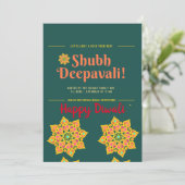 Shubh Deepawali Happy Diwali Uitnodiging (Staand voorkant)