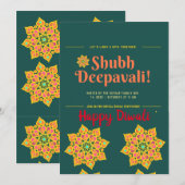 Shubh Deepawali Happy Diwali Uitnodiging (Voorkant / Achterkant)