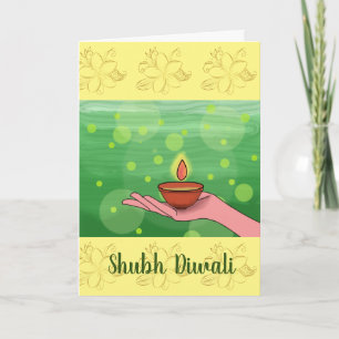 Shubh Diwali Folded Wenskaart/Holiday Card Kaart