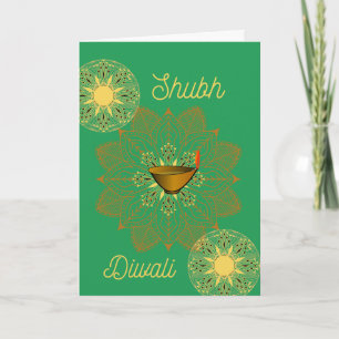 Shubh Diwali Folded Wenskaart Kaart