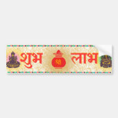 Shubh Labh Hindoeïstisch symbool van vrede en welv Bumpersticker (Voorkant)