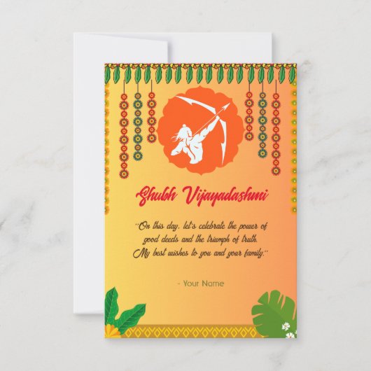 Shubh Vijayadashmi Dussehra Kaart (Voorkant)