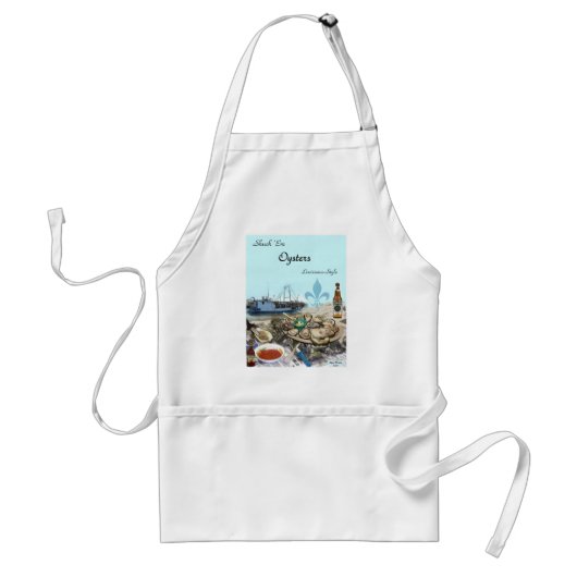 Shuck Em Oysters Apron Standaard Schort (Voorkant)