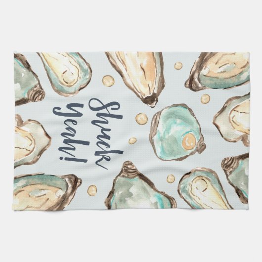 Shuck Ja | Waterverf Pearl Oyster Theedoek (Horizontaal)