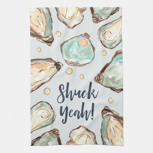 Shuck Ja | Waterverf Pearl Oyster Theedoek (Verticaal)