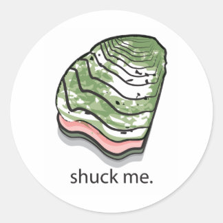 Shuck Me Ronde Sticker