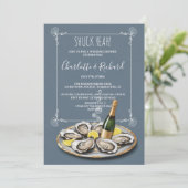 Shuck Yeah Oyster & Champagne Koppel Bruiloft Show Kaart (Staand voorkant)
