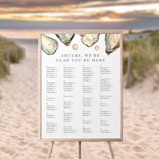 "Shucks" Coastal Oyster Alfabetische Zitting Grafi Poster