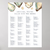 "Shucks" Coastal Oyster Alfabetische Zitting Grafi Poster (Voorkant)
