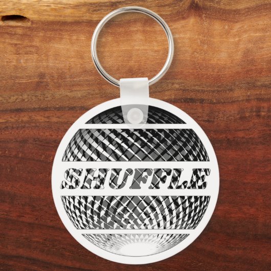 Shuffle dans disco bal in zilver sleutelhanger (Achterkant)