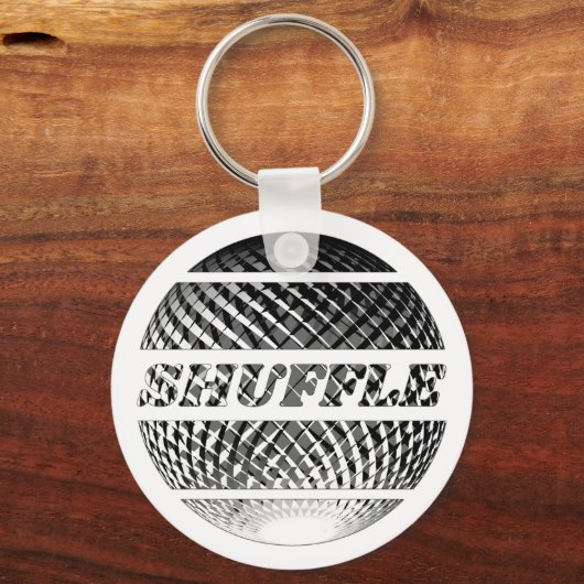 Shuffle dans disco bal in zilver sleutelhanger (Voorkant)