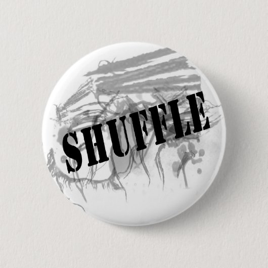 Shuffle Logo Pin Ronde Button 5,7 Cm (Voorkant)