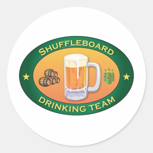 Shuffleboard Drink team Ronde Sticker (Voorkant)