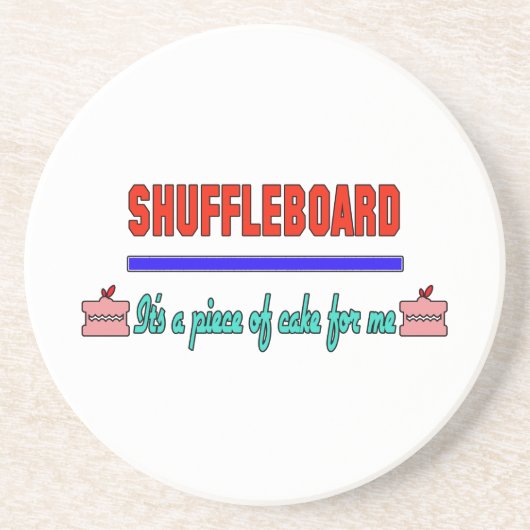 Shuffleboard Het is een stuk taart voor mij Zandsteen Onderzetter (Voorkant)