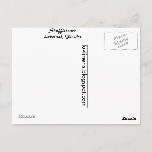Shuffleboard, Lakeland, Florida Briefkaart (Achterkant)