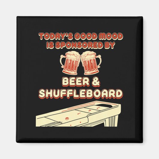 Shuffleboard Player Beer Magneet (Voorkant)