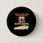 Shuffleboard Player Beer  Ronde Button 5,7 Cm (Voorkant)