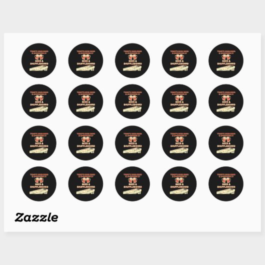 Shuffleboard Player Beer  Ronde Sticker (Vel)