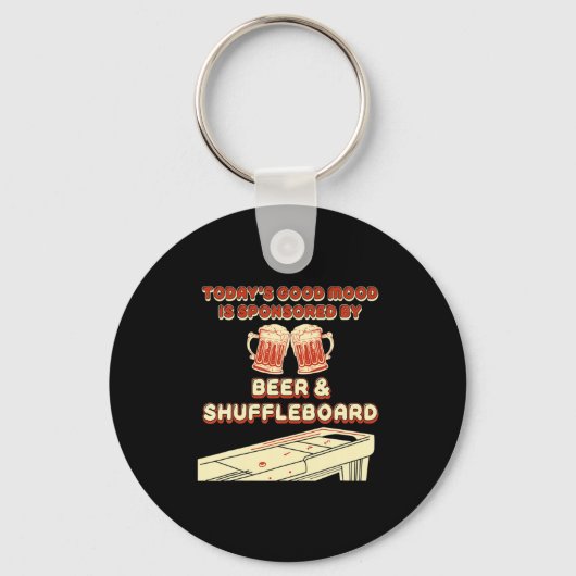 Shuffleboard Player Beer Sleutelhanger (Voorkant)