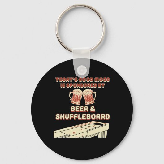 Shuffleboard Player Beer Sleutelhanger (Voorkant)
