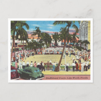 Shuffleboardbanen, Lake Worth, Florida vintage Briefkaart