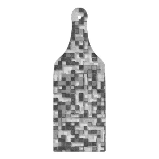 Shuffled small squares, tones of grey go to clear snijplank (Voorkant)