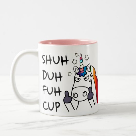 SHUH DUH FUH Cup Funny Angry Unicorn Mok (Links)