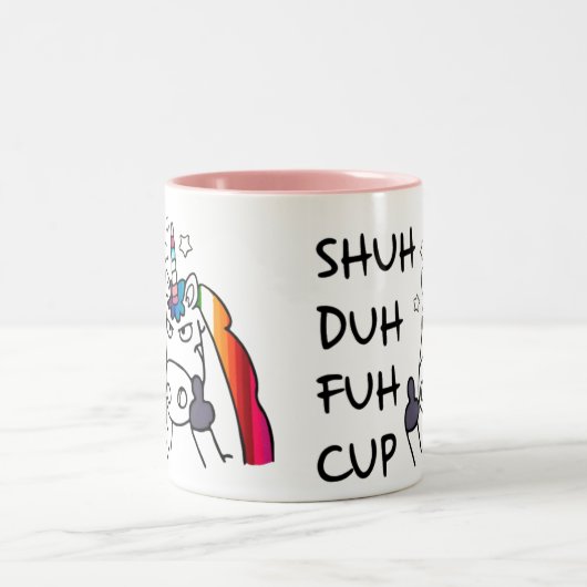 SHUH DUH FUH Cup Funny Angry Unicorn Mok (Center)
