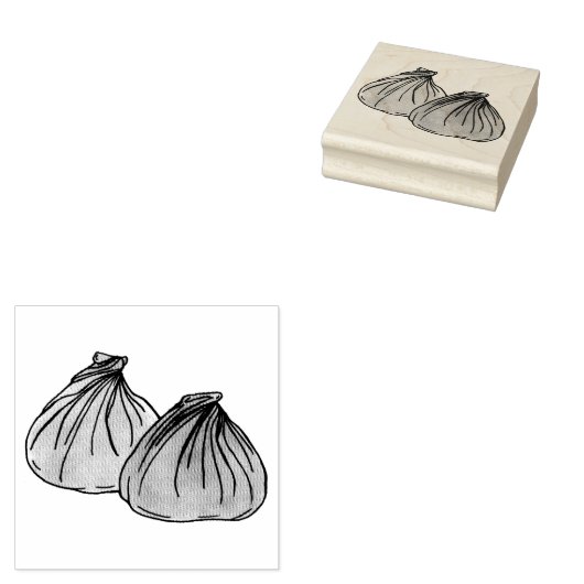 Shumai Chinees Kantonees eten Dim Sum Dumplings Rubberstempel (Gestempeld)