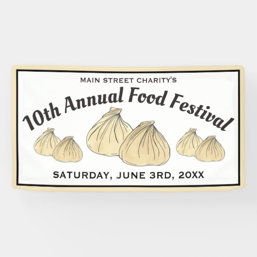 Shumai Chinees Kantonees eten Dim Sum Dumplings Spandoek (Horizontaal)