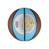 Shumai dim sum cartoon illustratie basketbal (Verticaal)