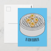 Shumai dim sum cartoon illustratie briefkaart (Voorkant / Achterkant)