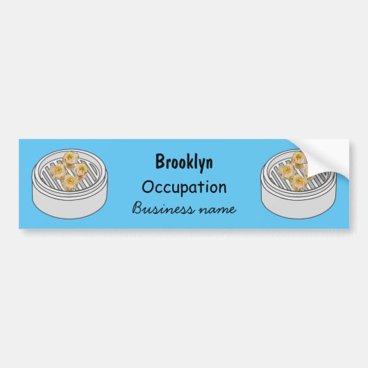 Shumai dim sum cartoon illustratie bumpersticker (Voorkant)