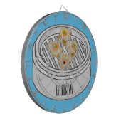 Shumai dim sum cartoon illustratie dartbord (Voorkant Links)