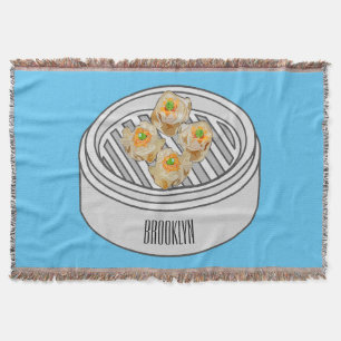 Shumai dim sum cartoon illustratie deken