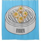 Shumai dim sum cartoon illustratie douchegordijn (Voorkant)