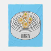 Shumai dim sum cartoon illustratie fleece deken (Voorkant)