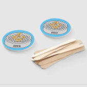 Shumai dim sum cartoon illustratie handwaaier (Niet-gemonteerd)